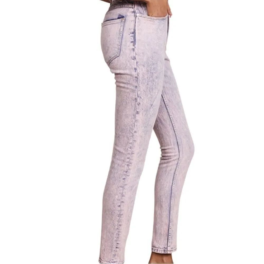 NWT La Vie Rebecca Taylor Ines Pink Acid Jeans High Waist Cropped Jeans